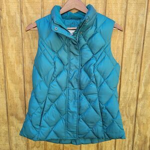 Eddie Bauer Premium Quality Goose Down Teal Puffer Vest Womens Size M